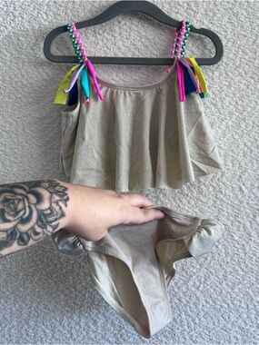 Beach Lingo NWT Two Piece Bikini Set Tied Up In Luv Bathing Suit Size 7